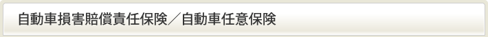 自動車損害賠償責任保険／自動車任意保険